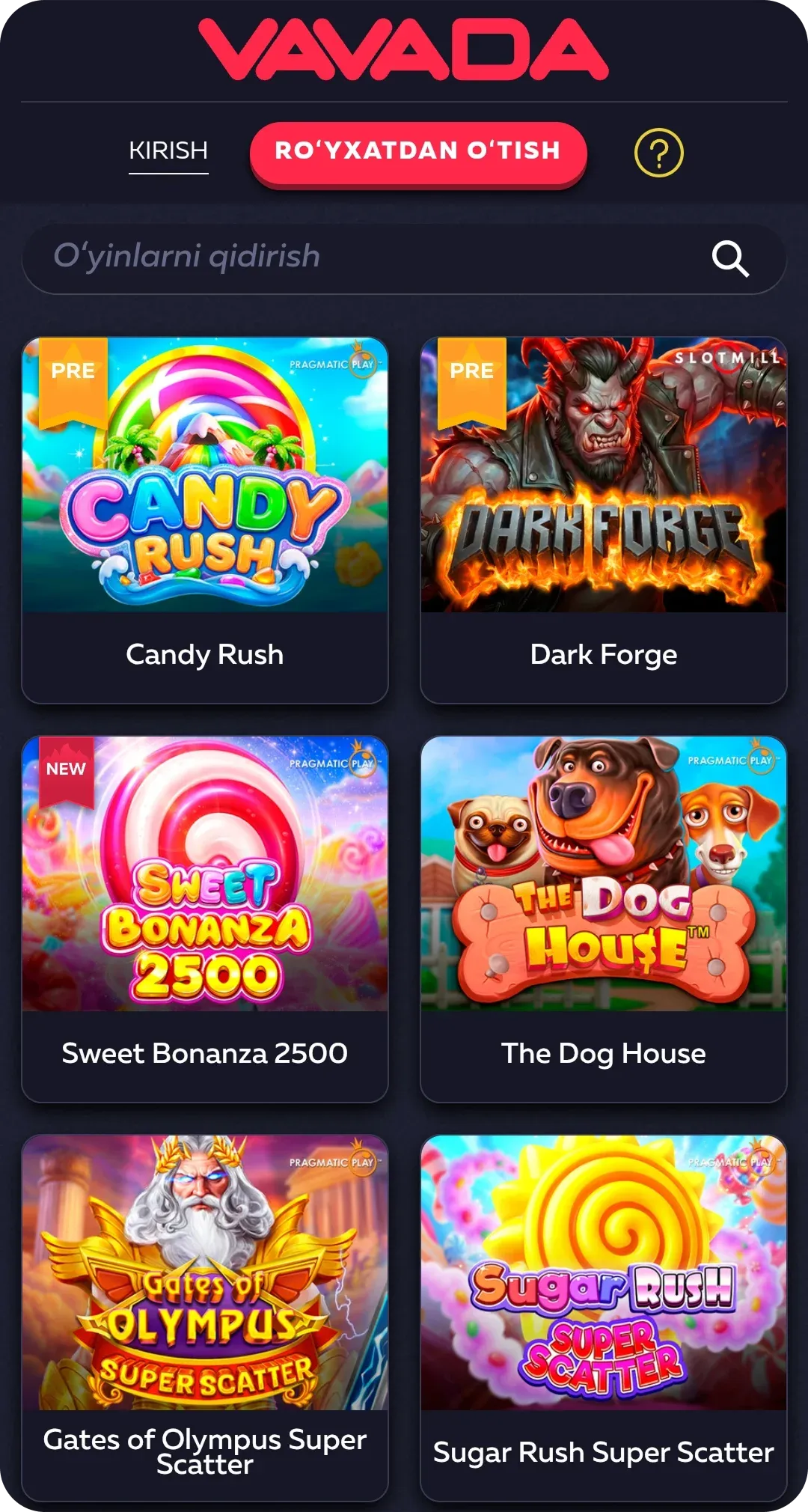 Android uchun Vavada slotlari